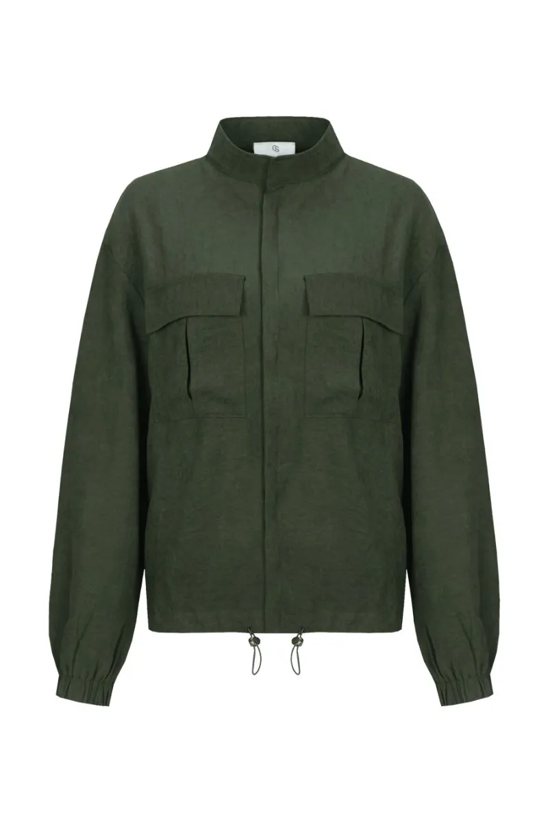 CS The Label Jinora Jacket Dark Olive, donkergroene jas